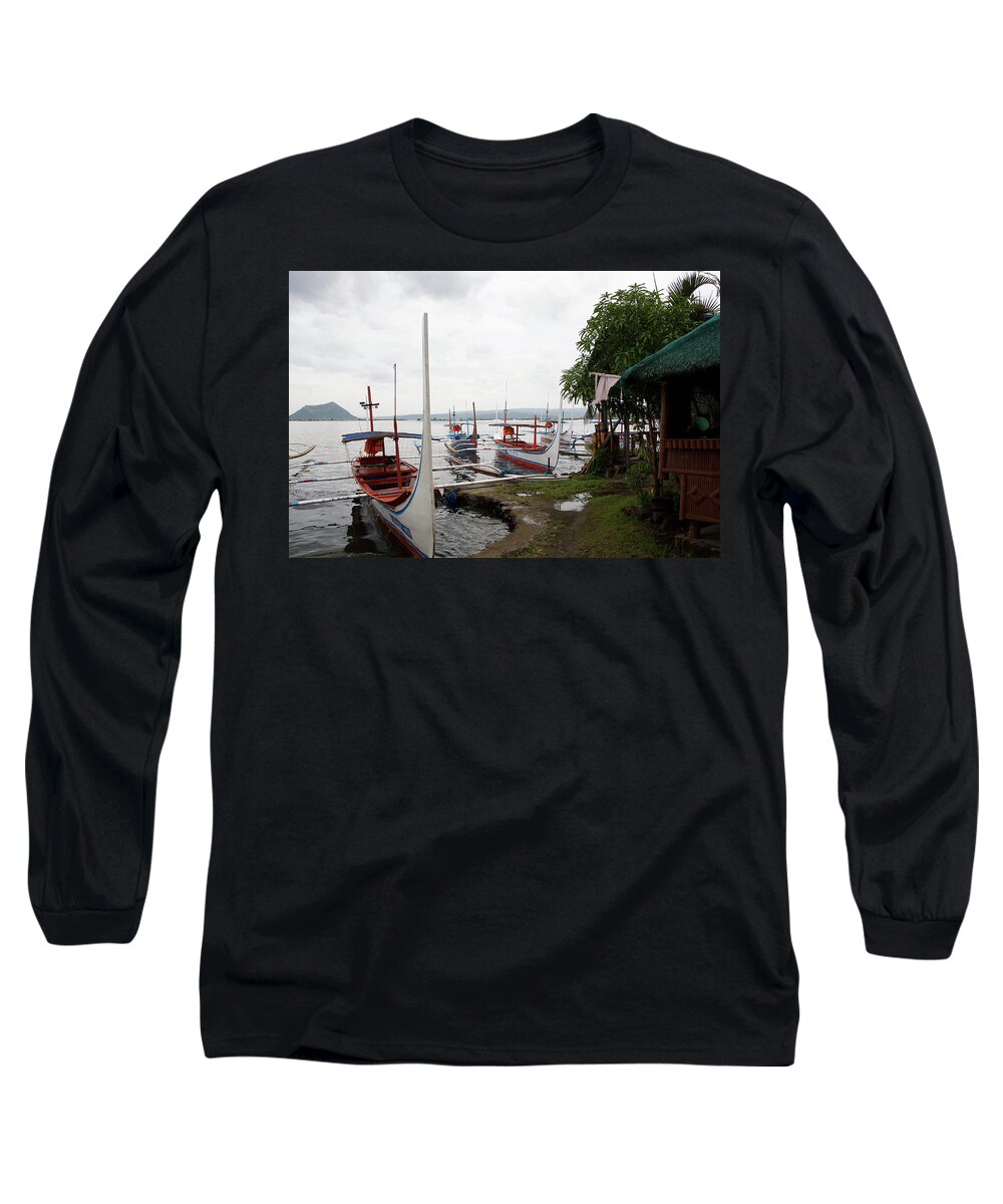 Boats Long Sleeve T-Shirt featuring the photograph Batangas to Taal by Christopher Rowlands