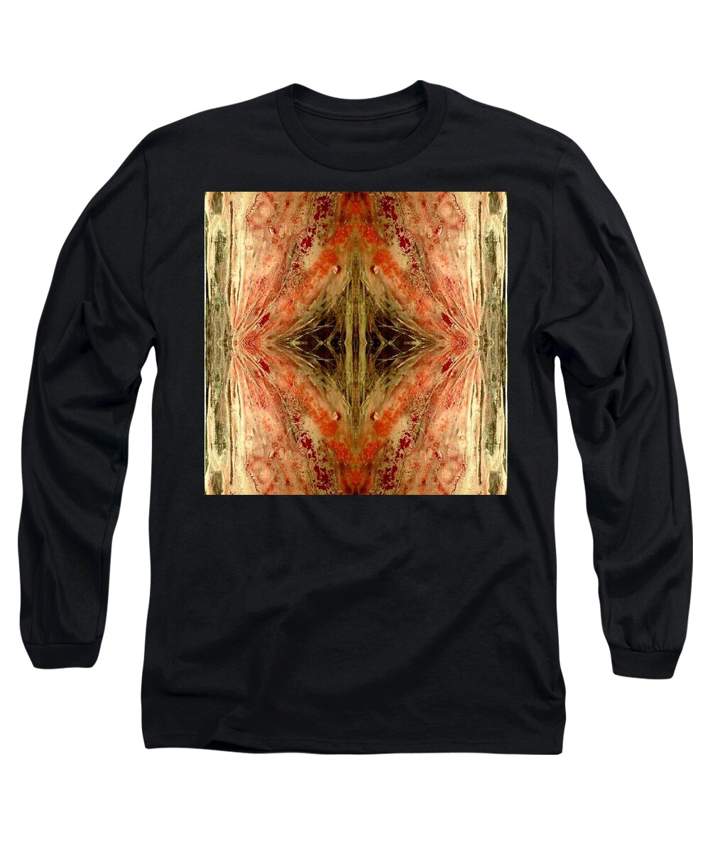 Abstract Long Sleeve T-Shirt featuring the painting Behind The Veil by 'REA' Gallery