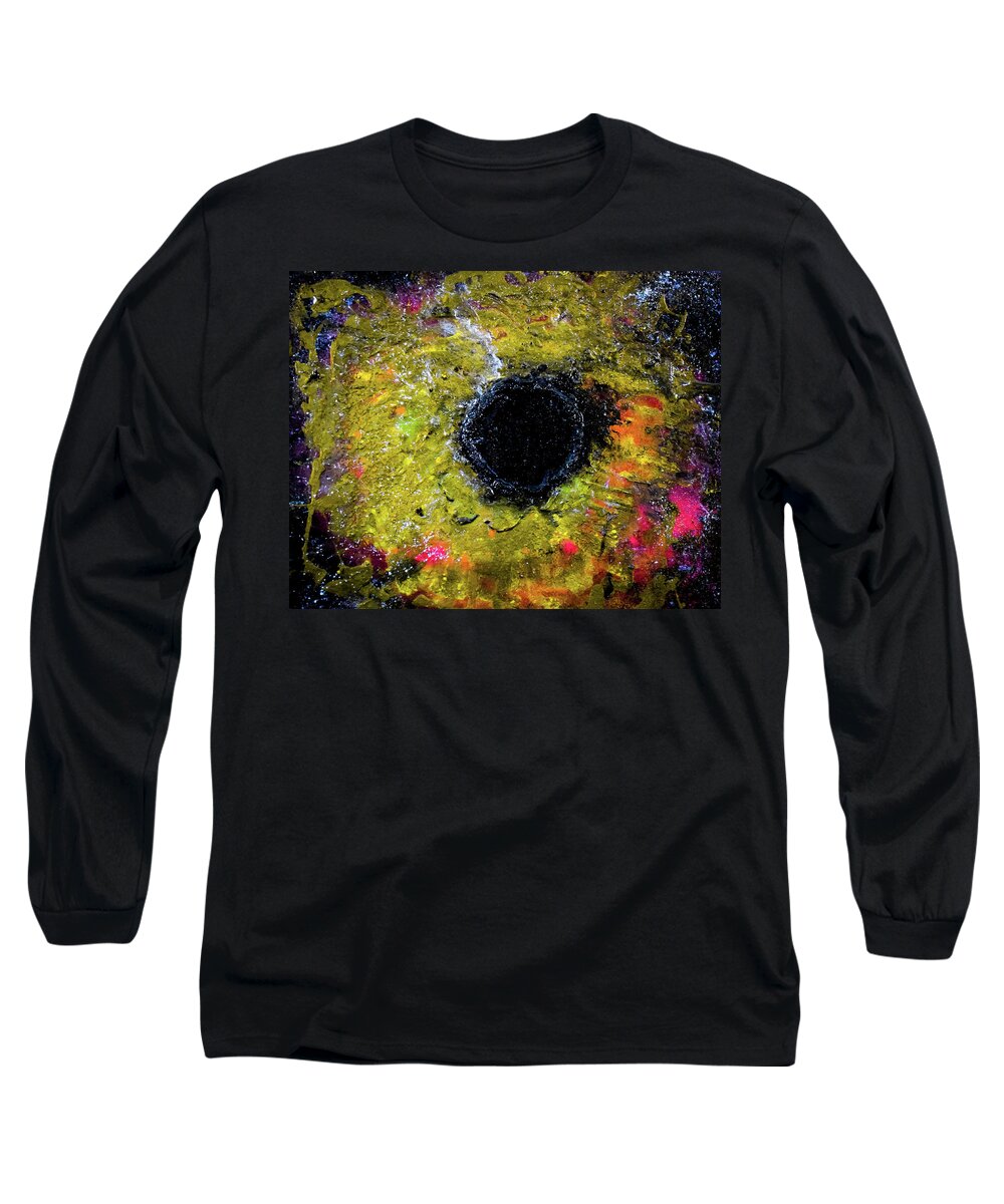 Sun Long Sleeve T-Shirt featuring the mixed media Black Hole Sun by Patsy Evans - Alchemist Artist