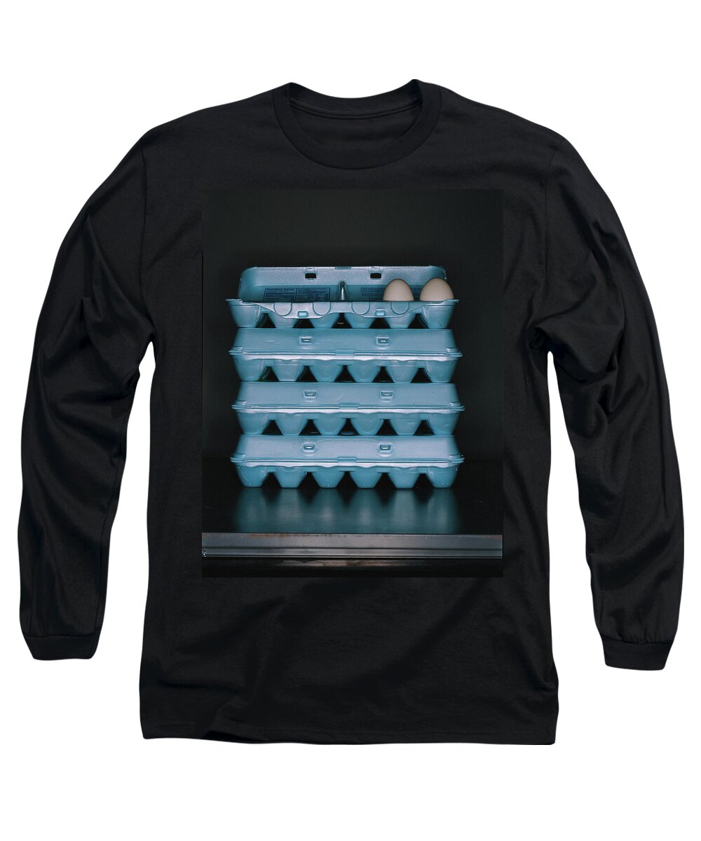 #new2022 Long Sleeve T-Shirt featuring the photograph Blue Eggs Cartons by Romulo Yanes