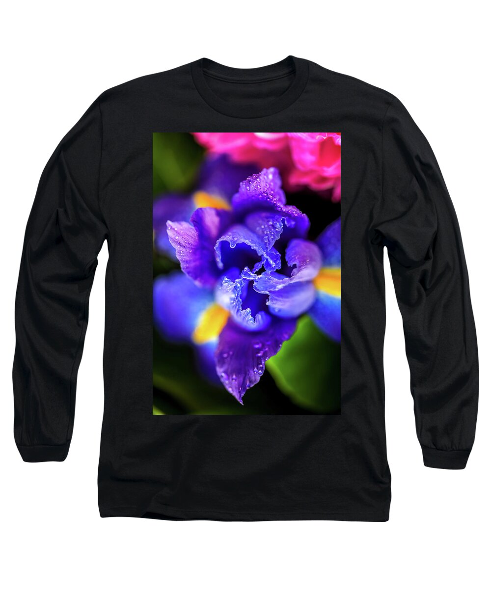 Beautiful Long Sleeve T-Shirt featuring the photograph Blue Iris Dance by Az Jackson