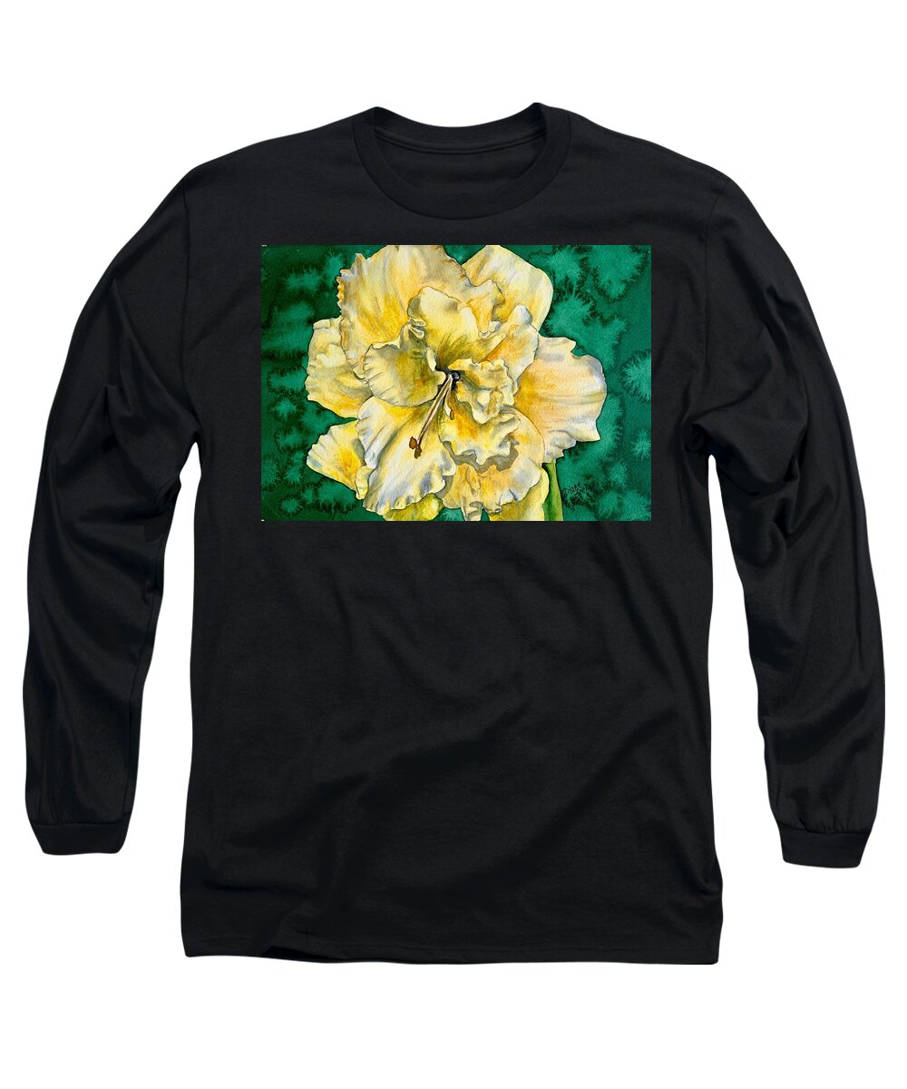  Long Sleeve T-Shirt featuring the painting Daylily Y by Diane Ziemski