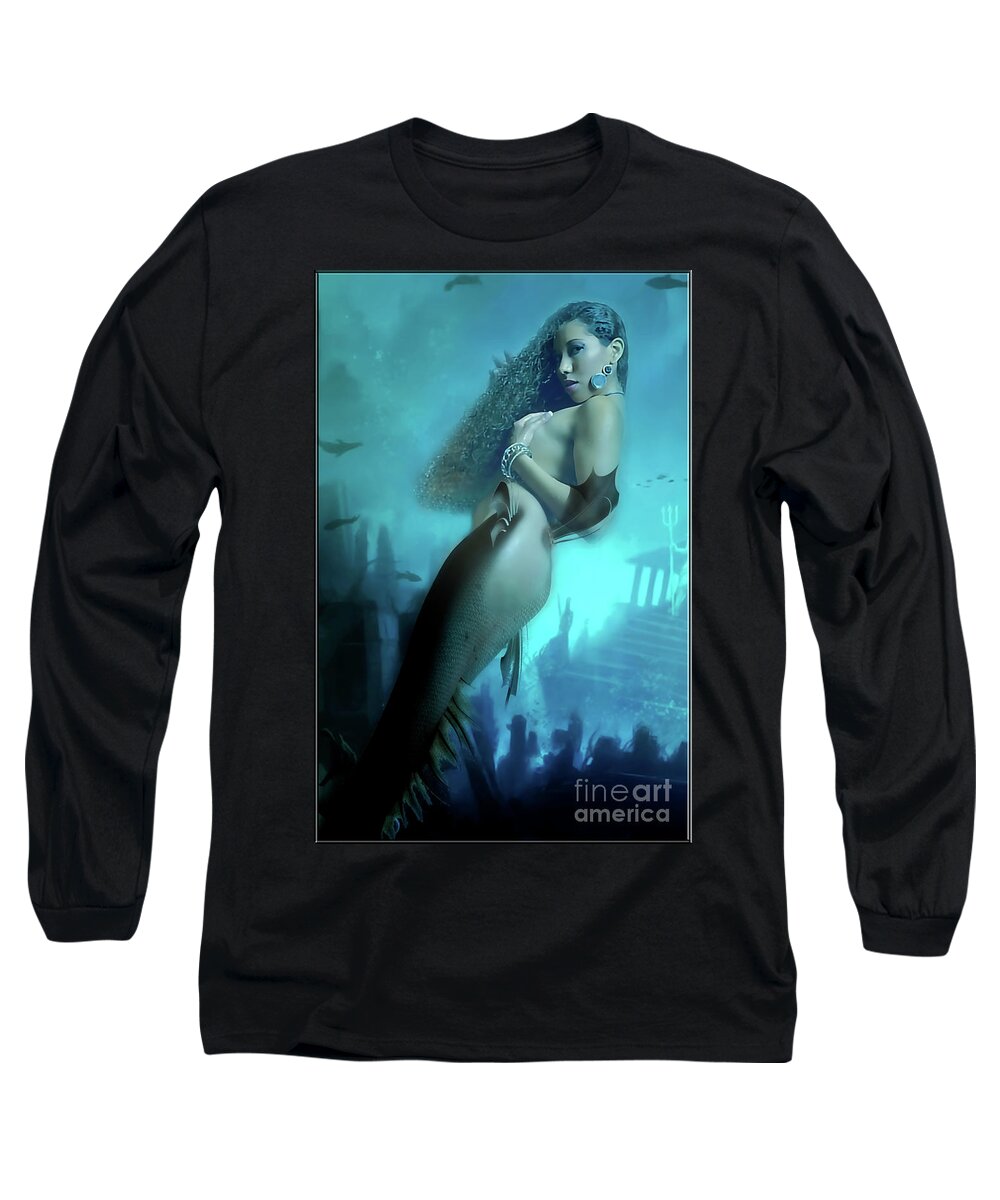 Dark Long Sleeve T-Shirt featuring the digital art Depths Of Seduction by Recreating Creation