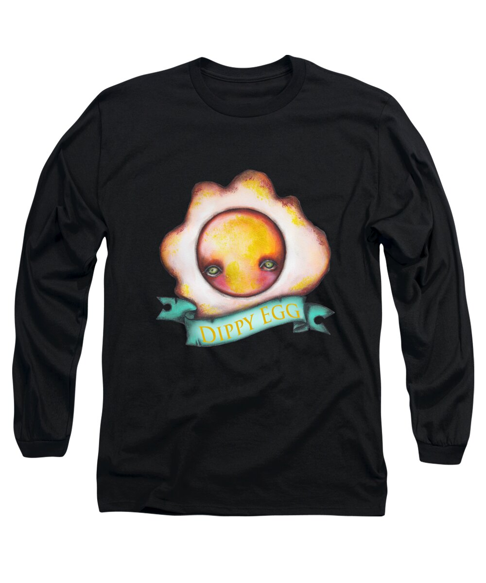 Breakfast Long Sleeve T-Shirt featuring the painting Dippy Egg by Abril Andrade