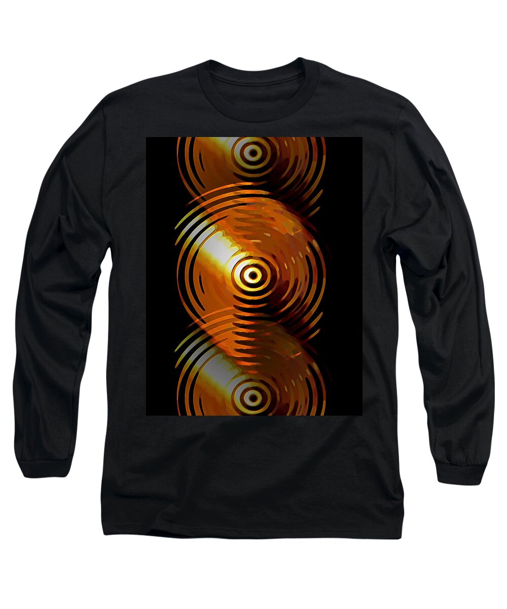 Gold Long Sleeve T-Shirt featuring the digital art Dripping Gold by David Manlove