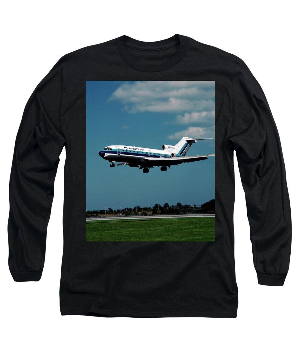 Eastern Airlines Long Sleeve T-Shirt featuring the photograph Eastern Whispejet Landing at Miami by Erik Simonsen