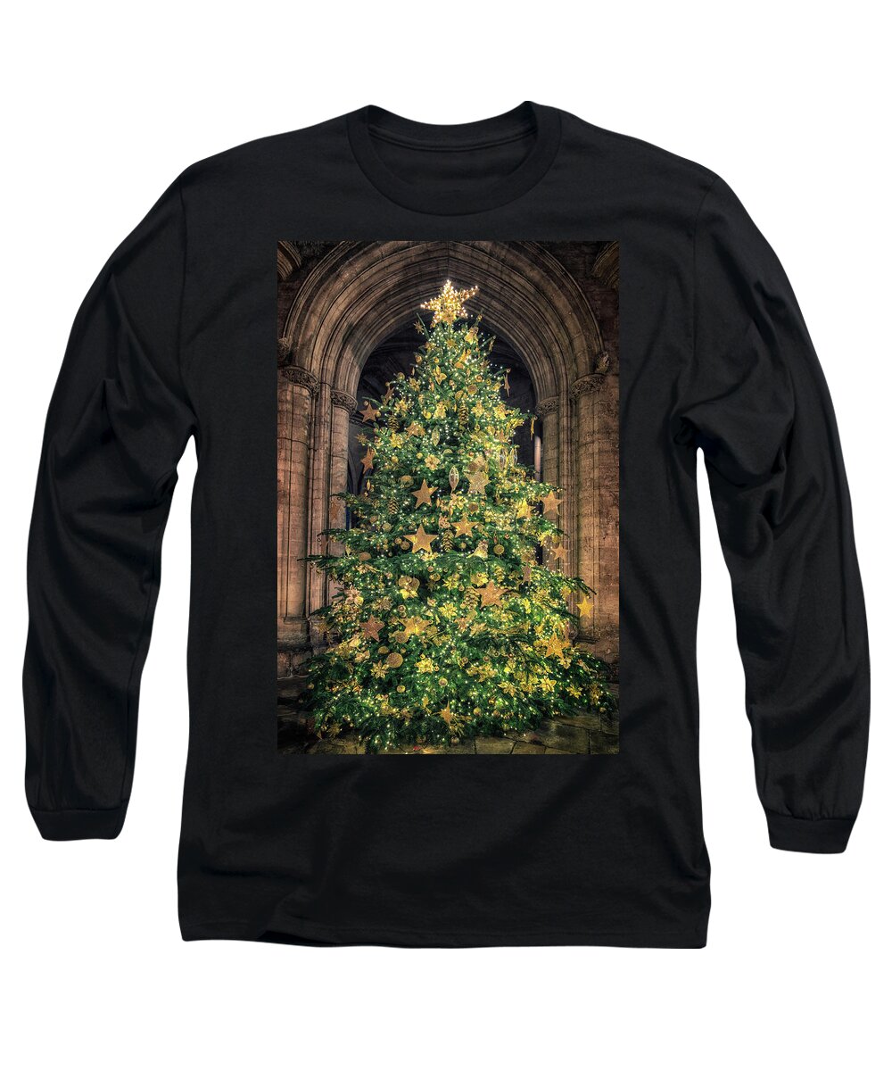 Cambridgeshire Long Sleeve T-Shirt featuring the photograph Ely Cathedral Christmas Tree 2018 by James Billings