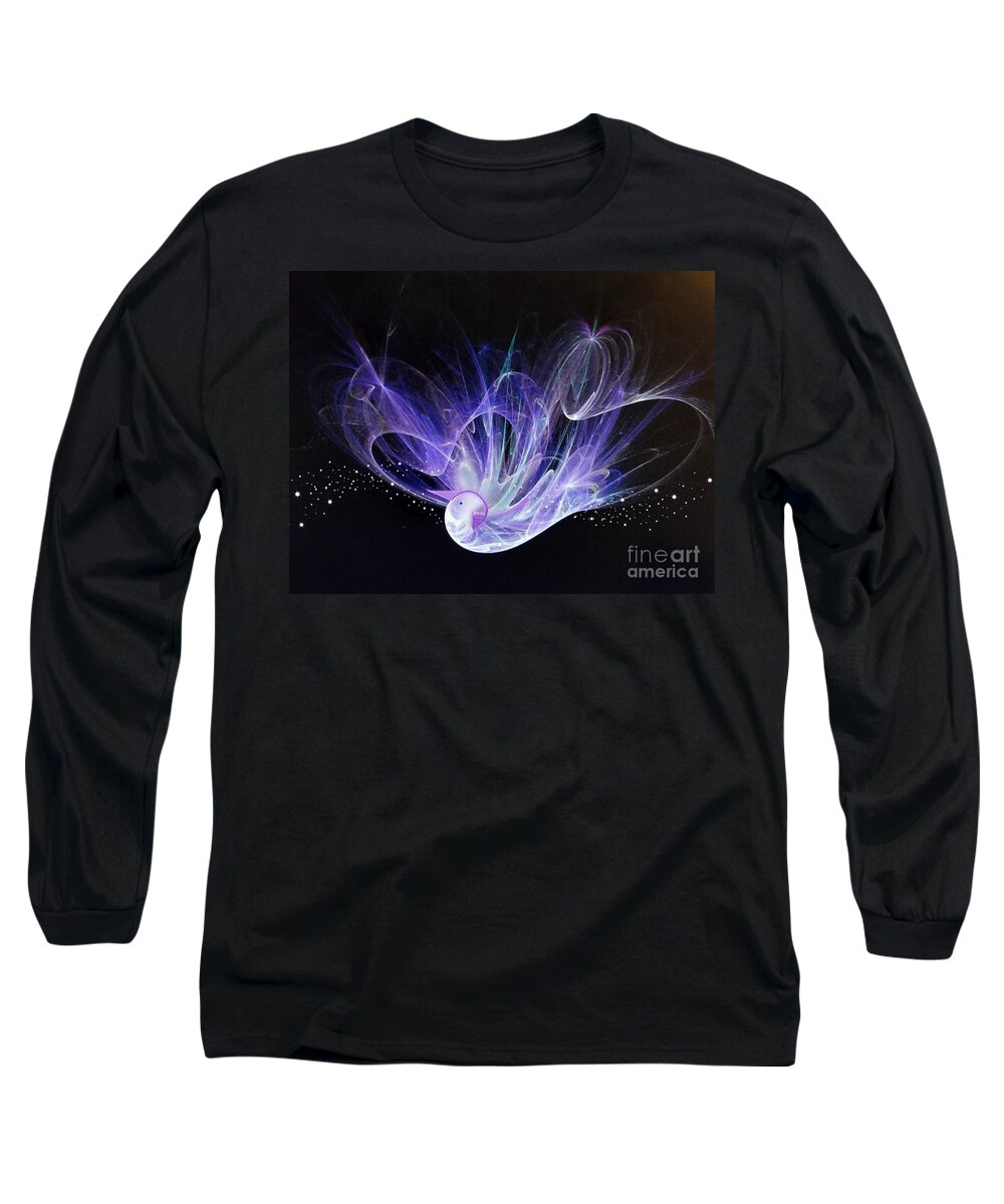 Fantasy Long Sleeve T-Shirt featuring the digital art Fantasy Flight by Diamante Lavendar