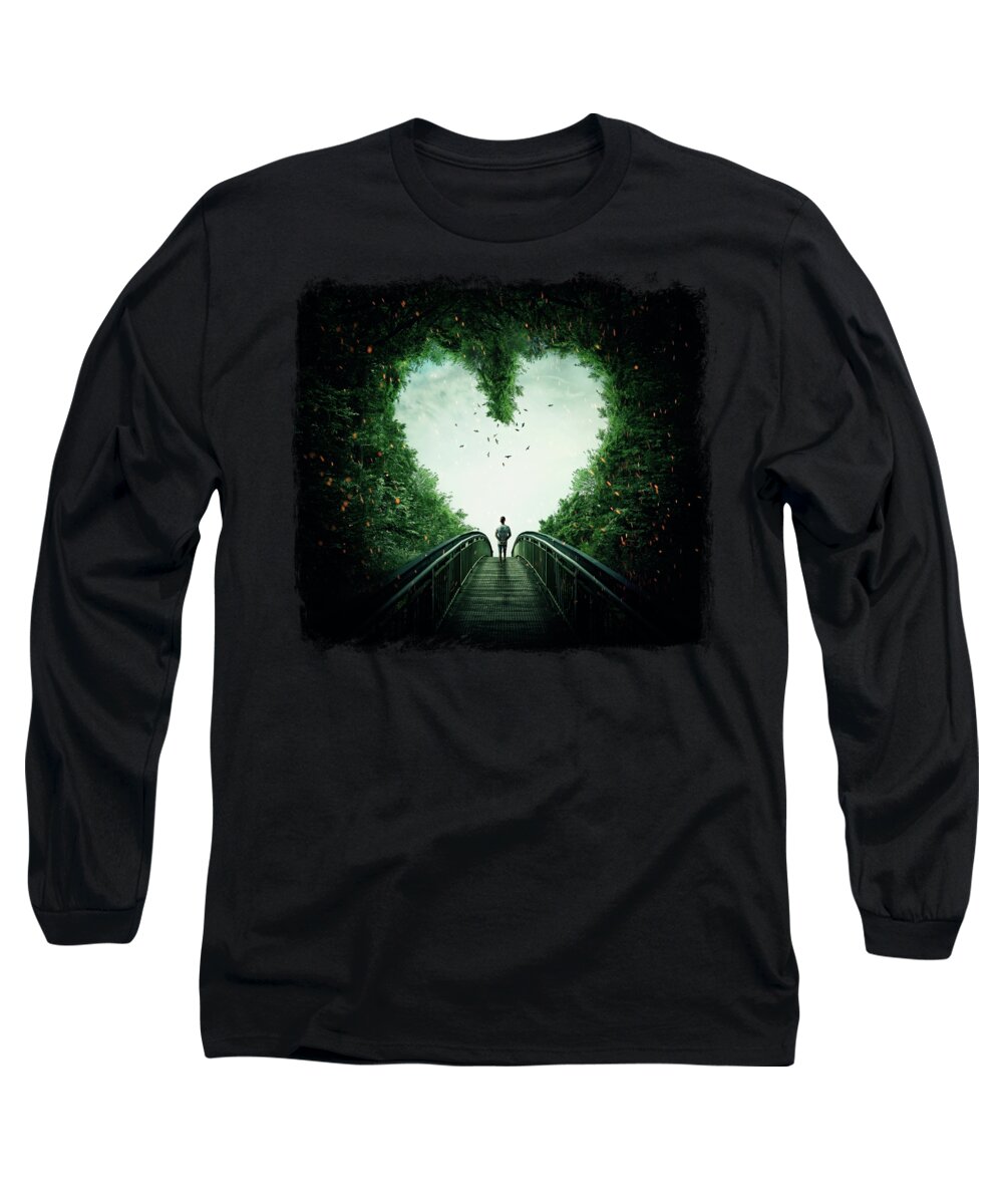 Boy Long Sleeve T-Shirt featuring the digital art Follow Your Heart by PsychoShadow ART