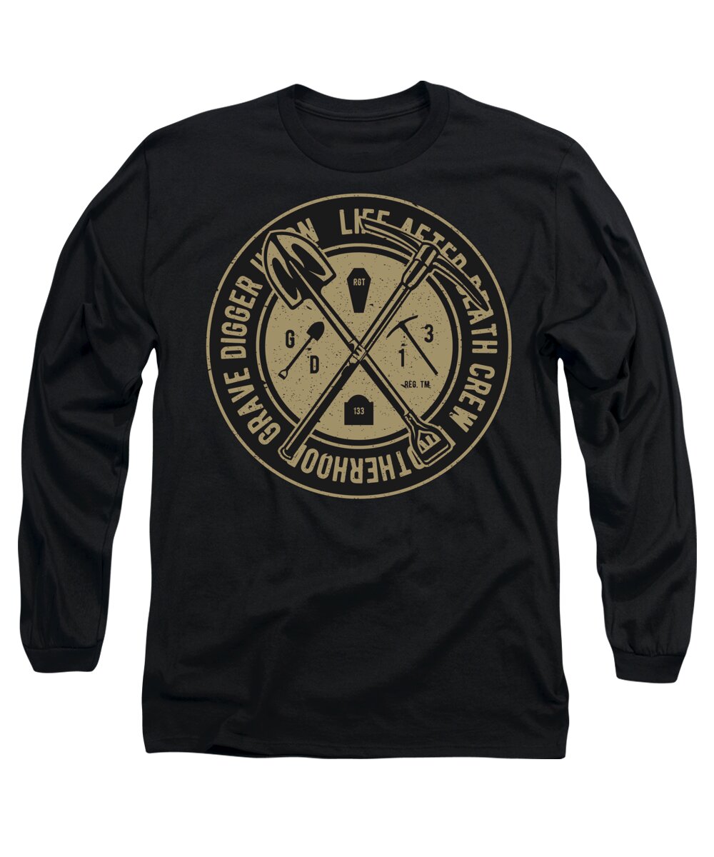 Grave Long Sleeve T-Shirt featuring the digital art Grave Digger by Long Shot