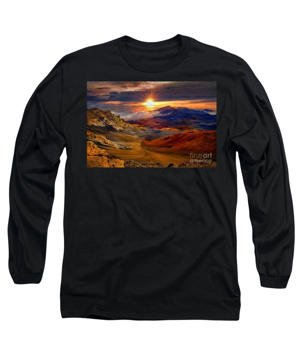 Maui Long Sleeve T-Shirt featuring the photograph Haleakala Sunrise by DJ Florek