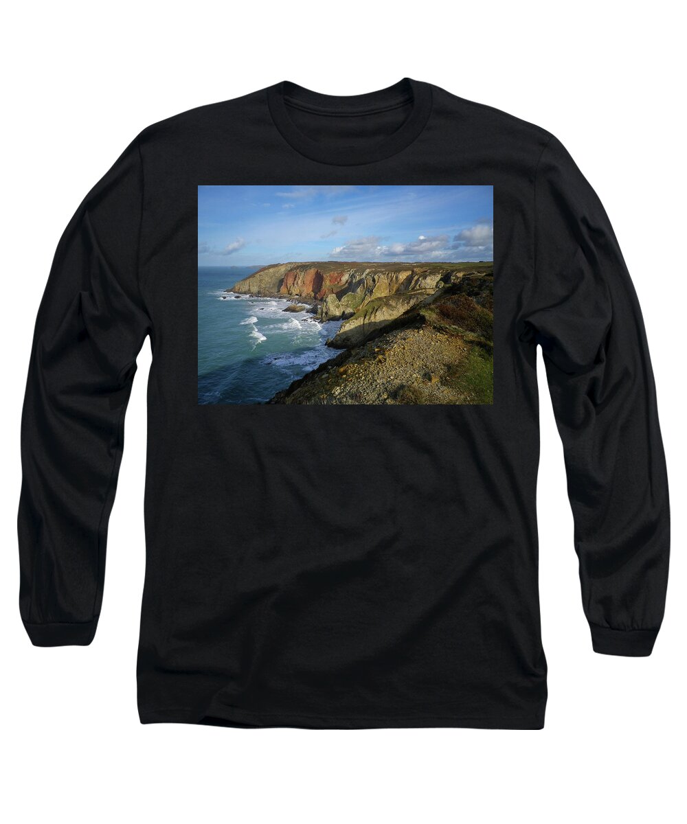 Hanover Cove Long Sleeve T-Shirt featuring the photograph Hanover Cove St Agnes Cornwall by Richard Brookes
