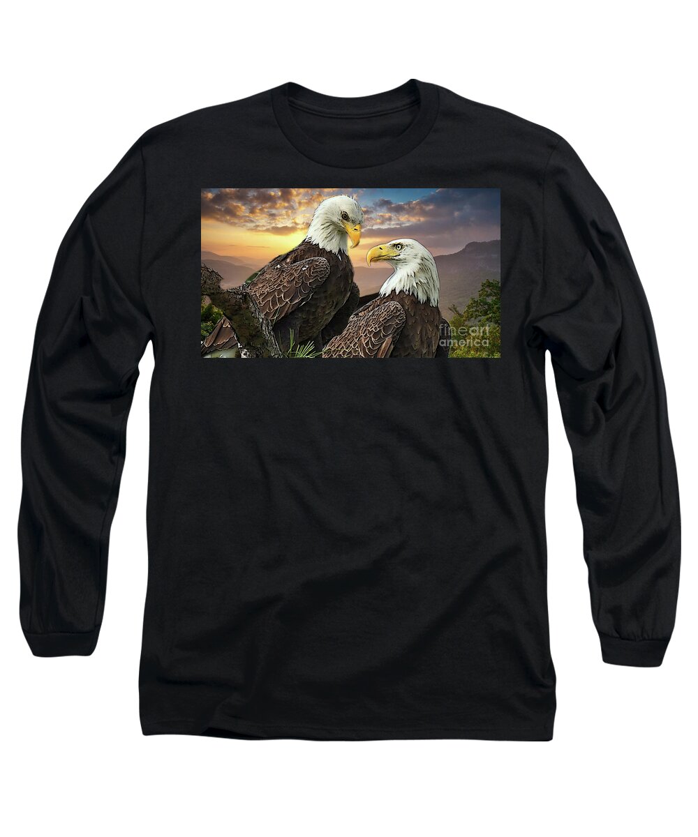 Bald Eagles Long Sleeve T-Shirt featuring the photograph Harriet and M15 when I look into your eyes by Liz Grindstaff