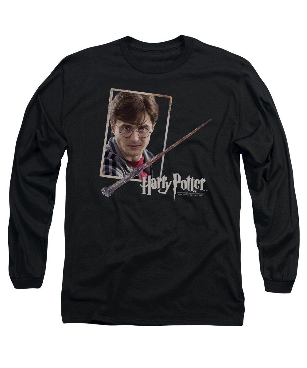  Long Sleeve T-Shirt featuring the digital art Harry Potter - Harrys Wand Portrait by Brand A