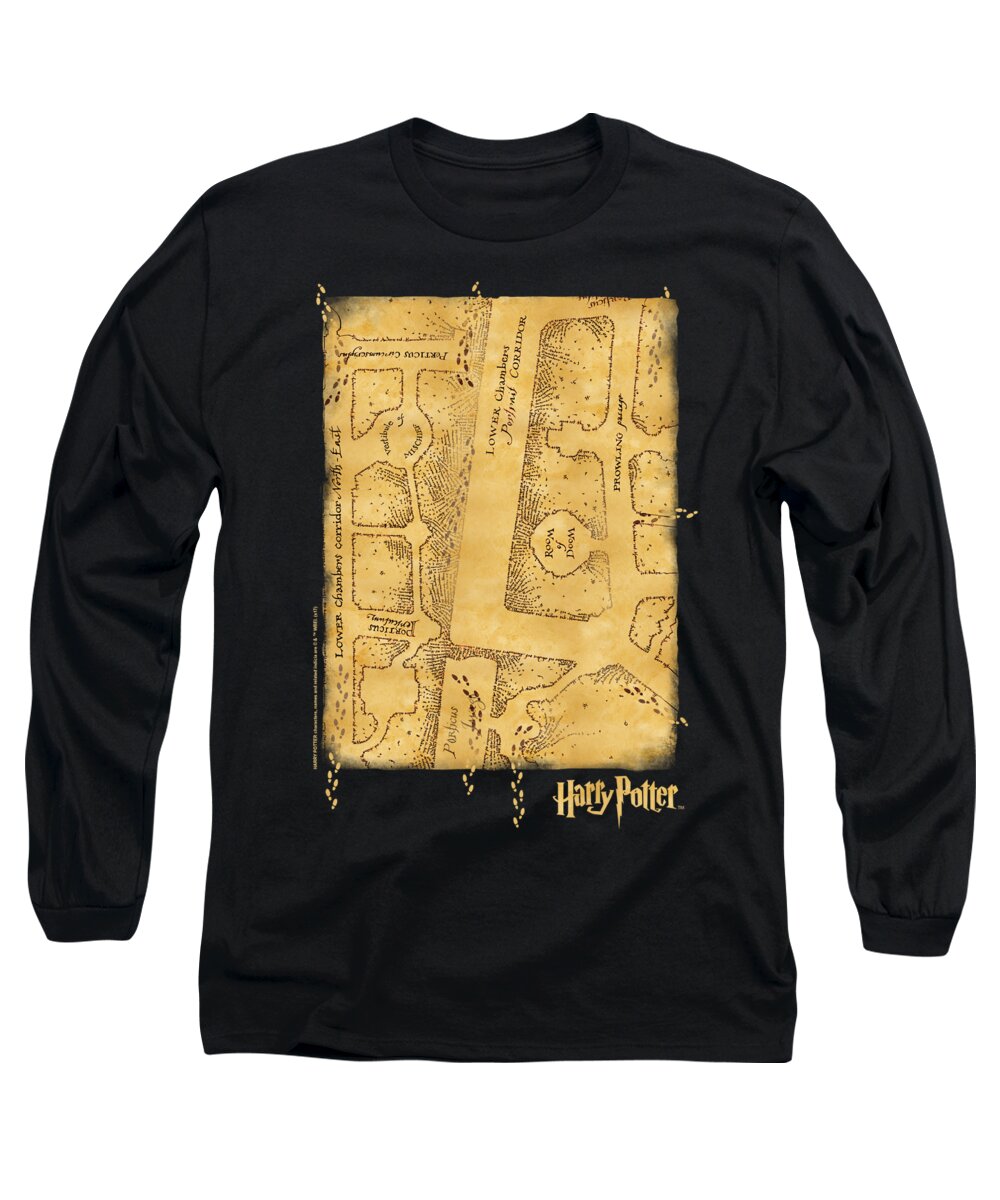  Long Sleeve T-Shirt featuring the digital art Harry Potter - Marauders Map Interior by Brand A