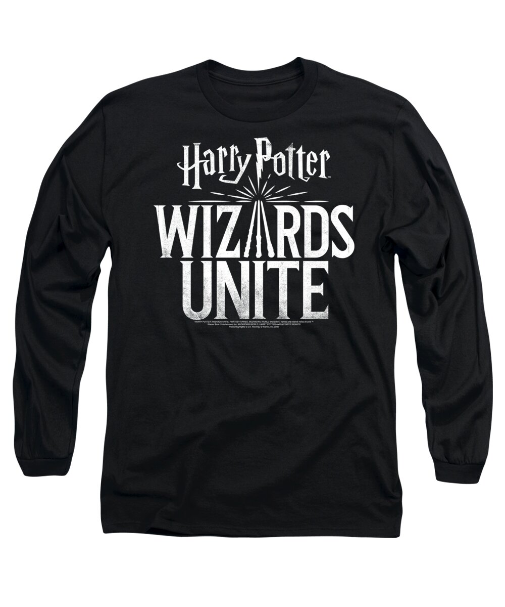  Long Sleeve T-Shirt featuring the digital art Harry Potter Wizards Unite - Wizards Unite Logo by Brand A