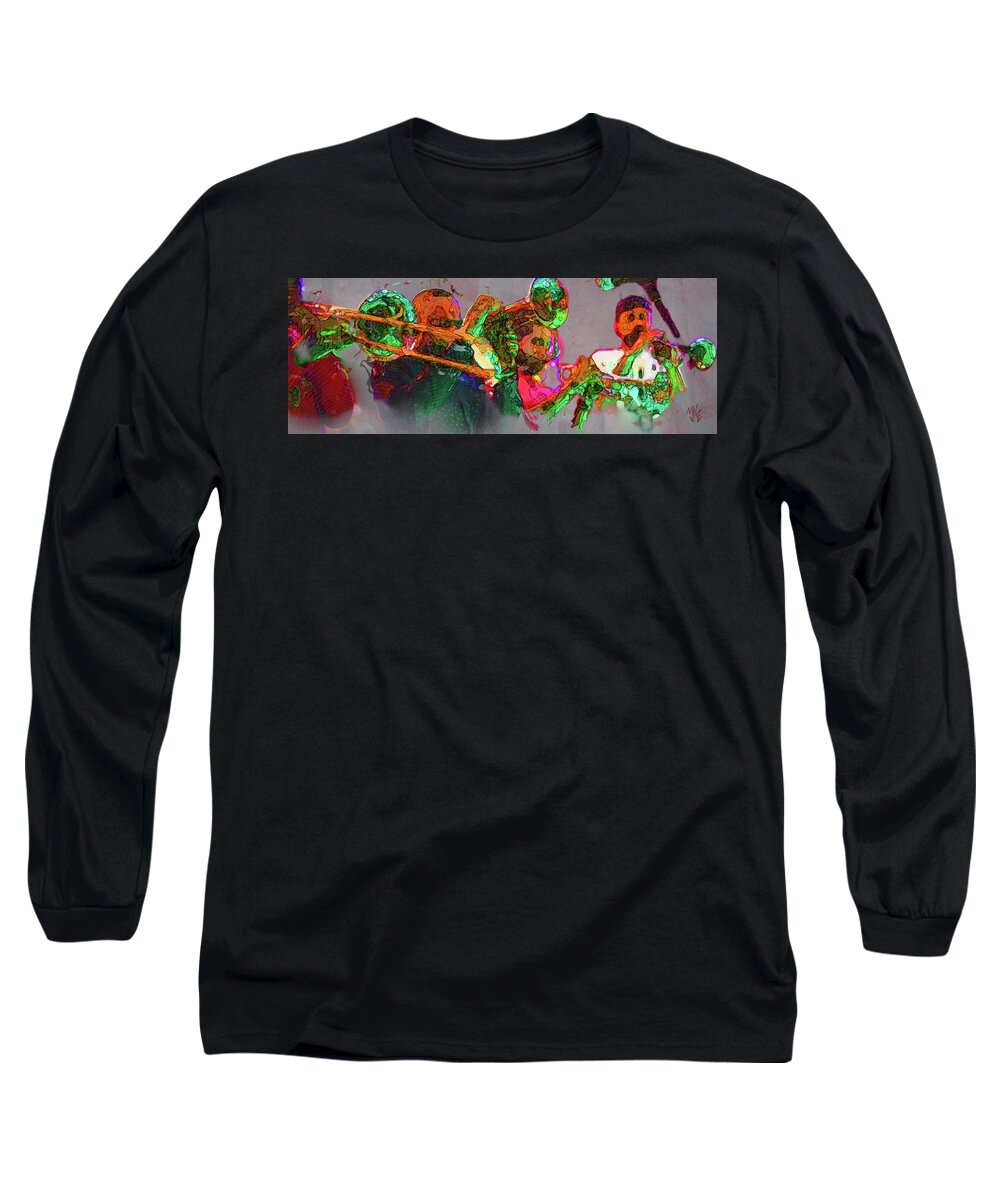  Long Sleeve T-Shirt featuring the digital art Horn Section by Malcolm L Wiseman III