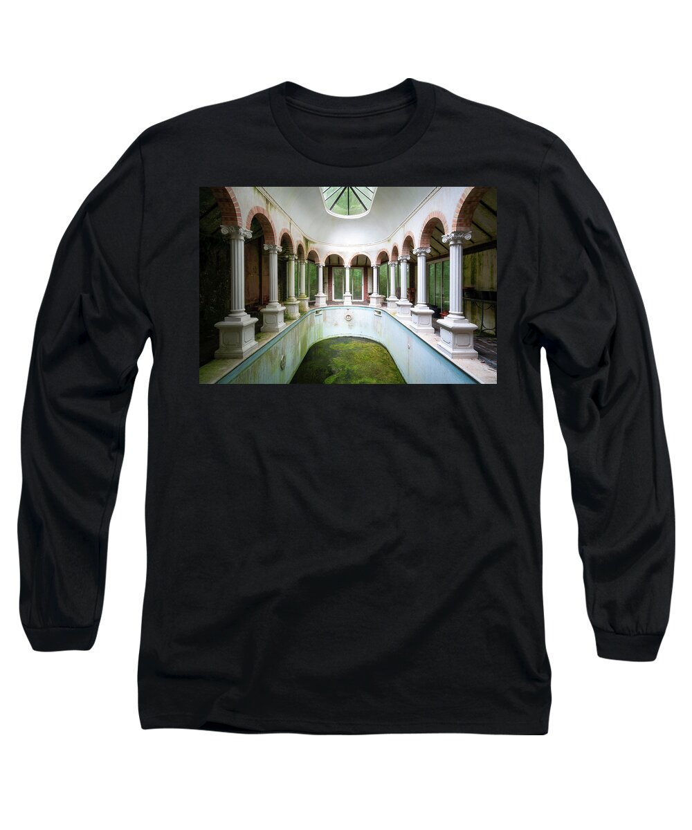 Abandoned Long Sleeve T-Shirt featuring the photograph Indoor Pool by Roman Robroek
