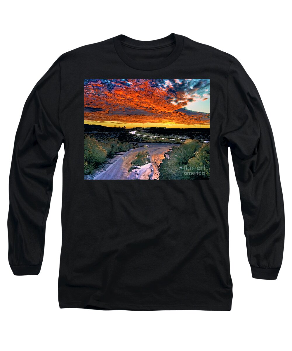 Santa Long Sleeve T-Shirt featuring the photograph January Sunset by Charles Muhle