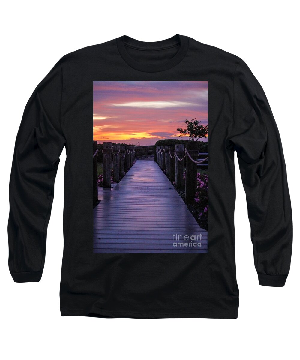 Walkway Long Sleeve T-Shirt featuring the photograph Just Another Day in Paradise by Susan Rydberg