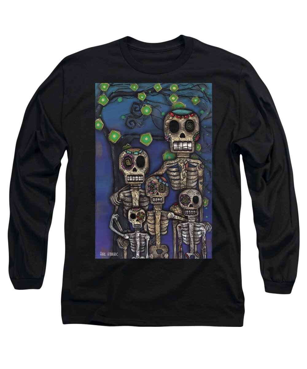 Day Of The Dead Long Sleeve T-Shirt featuring the photograph La Familia by Abril Andrade