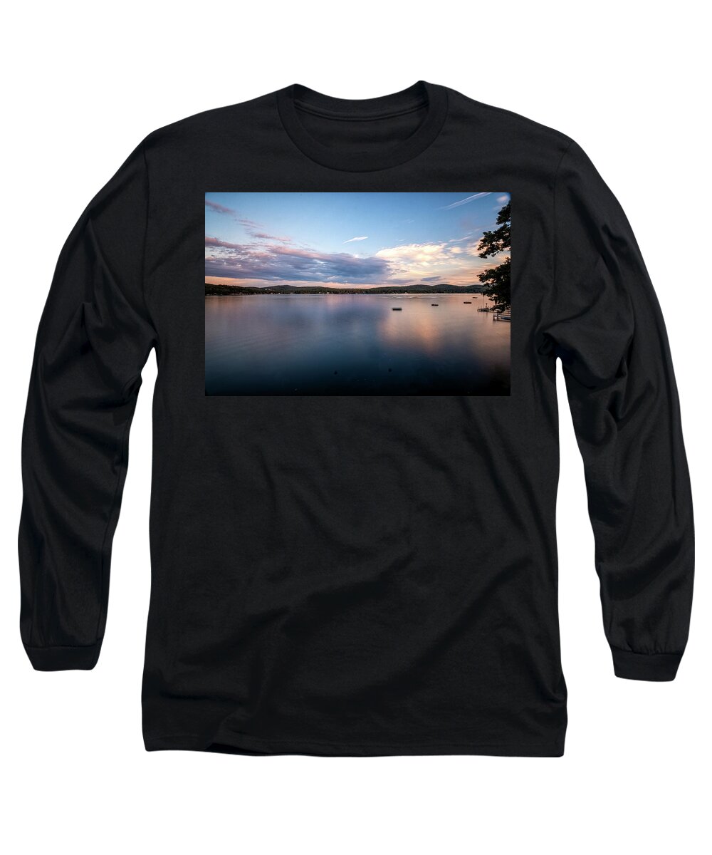 Spofford Lake New Hampshire Long Sleeve T-Shirt featuring the photograph Lake Sunset by Tom Singleton