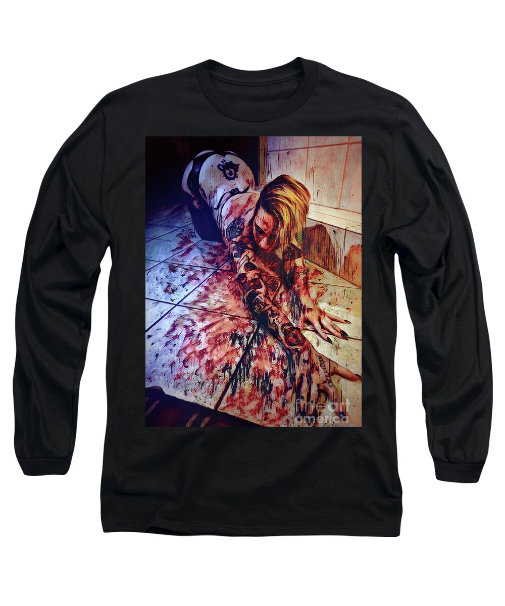 Dark Long Sleeve T-Shirt featuring the digital art Left For Dead by Recreating Creation