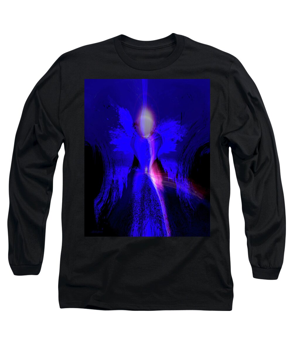 Light Angel Long Sleeve T-Shirt featuring the digital art Light Angel by Linda Sannuti