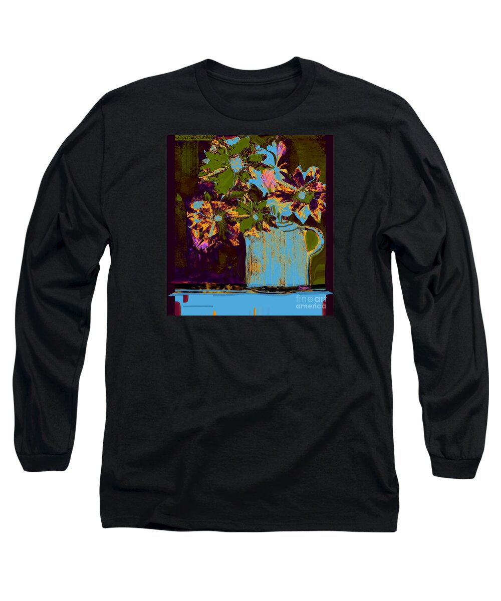Square Long Sleeve T-Shirt featuring the mixed media Love on the Table by Zsanan Studio