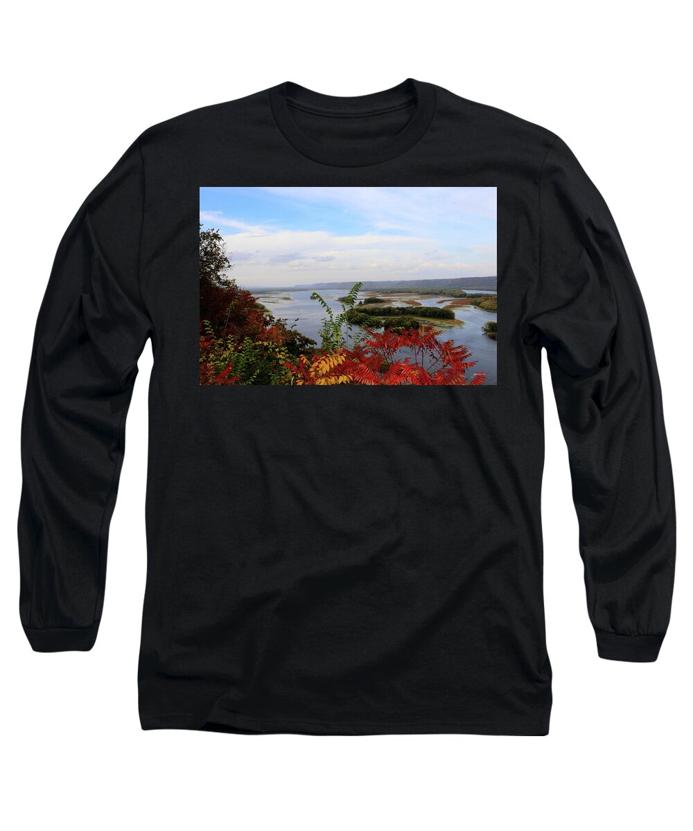 Fall Long Sleeve T-Shirt featuring the photograph Mississippi River in the Fall by Gary Gunderson