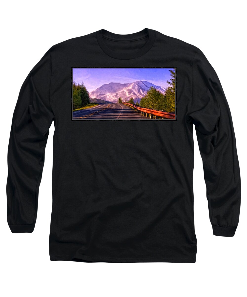Mount St. Helens Long Sleeve T-Shirt featuring the painting Mount St. Helens Morning by Jeanette Mahoney