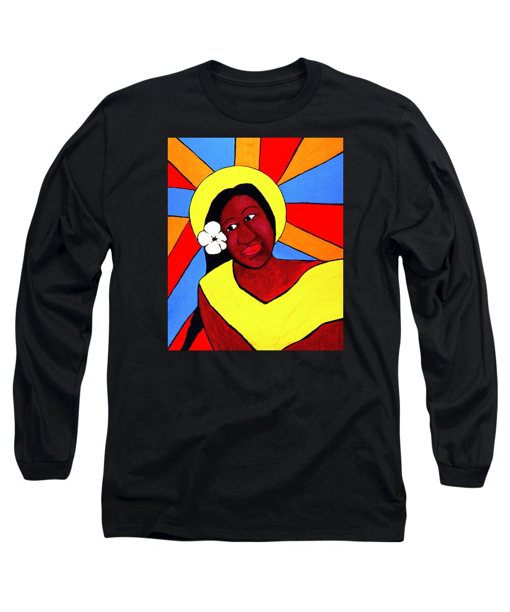 Jose Long Sleeve T-Shirt featuring the painting Native Queen by Jose Rojas