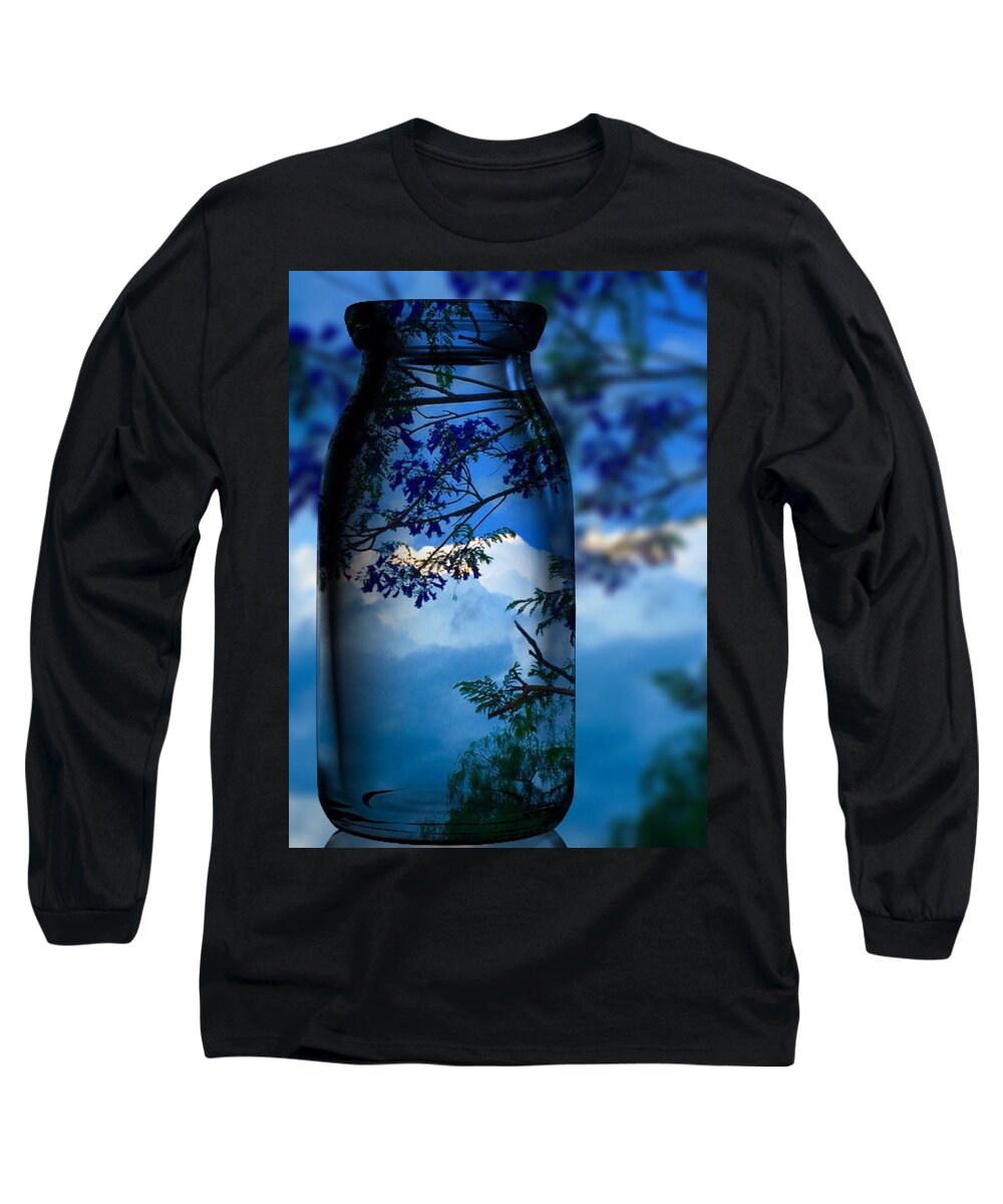 Colettte Long Sleeve T-Shirt featuring the photograph Nature Through Bottle by Colette V Hera Guggenheim