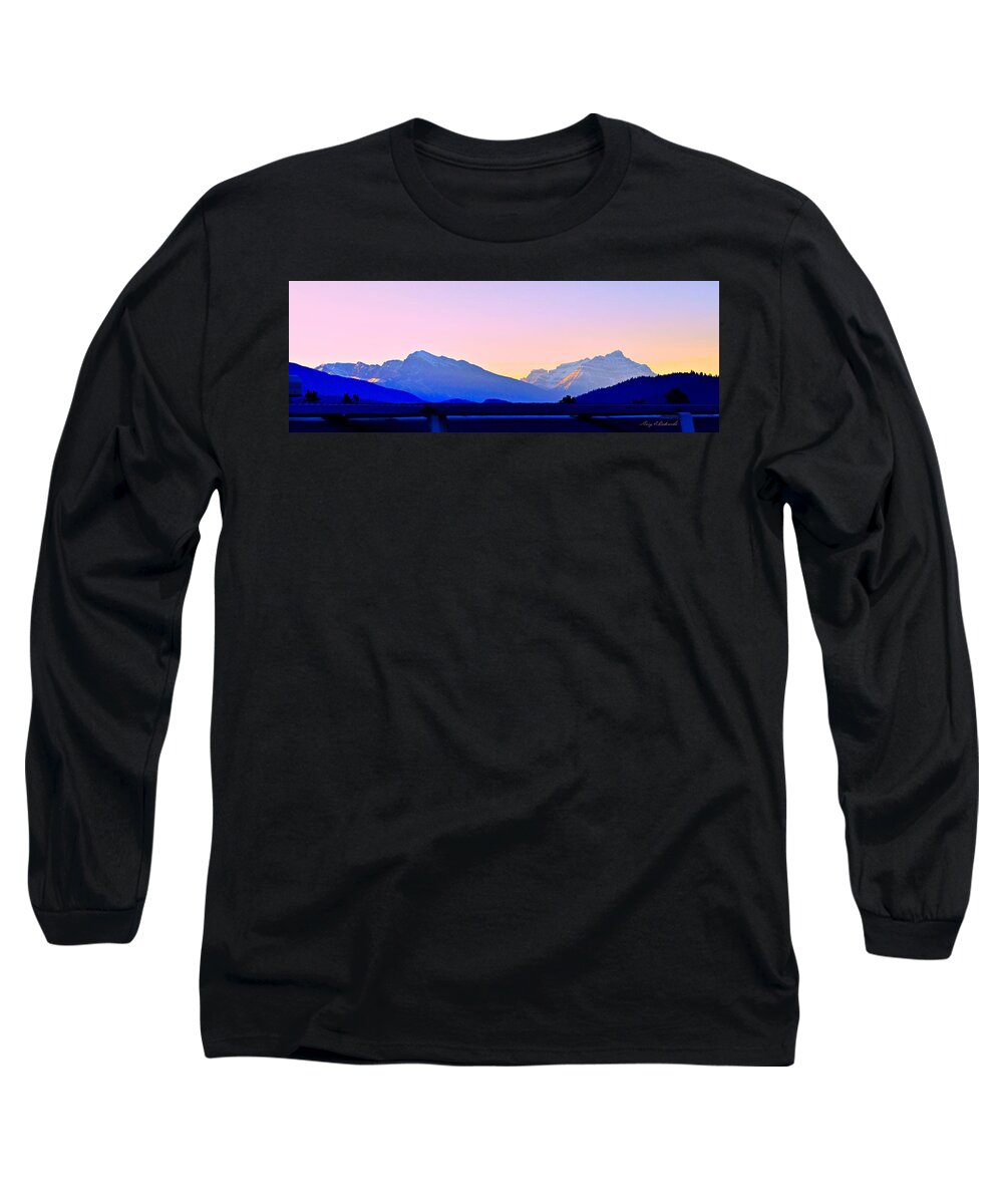 Train Long Sleeve T-Shirt featuring the photograph Peaks Near Jasper by Gary F Richards