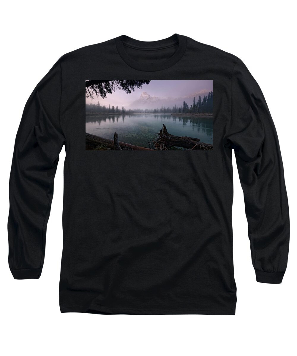 Banff Long Sleeve T-Shirt featuring the photograph Rising From The Fog by Dan Jurak