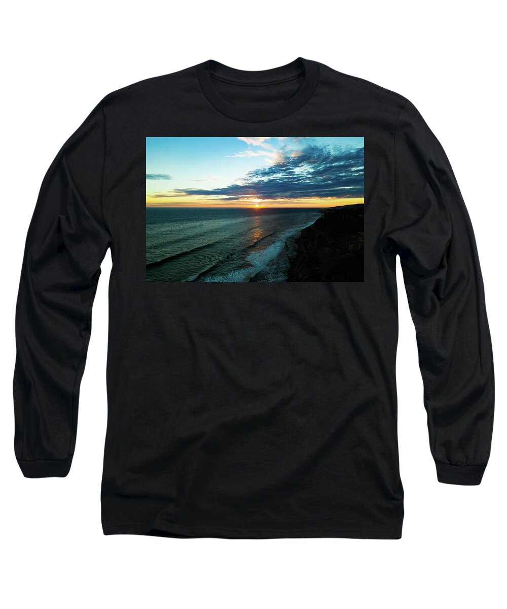 Steve Bunch Long Sleeve T-Shirt featuring the photograph San Pedro sunset Southern California by Steve Bunch