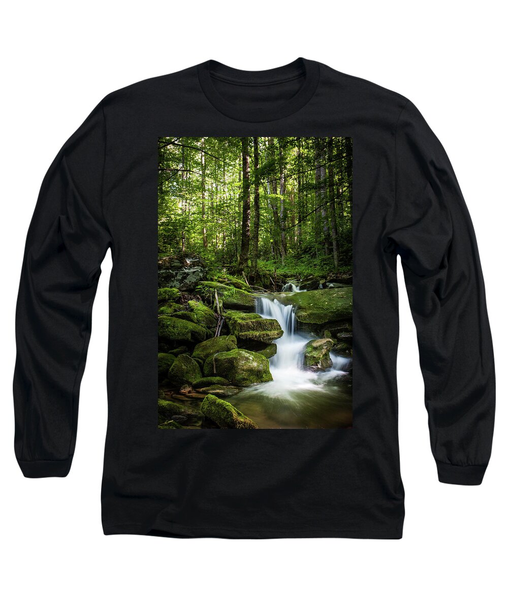 Smokey Mountains Long Sleeve T-Shirt featuring the photograph Smokey Mountain Serenity by Randall Allen