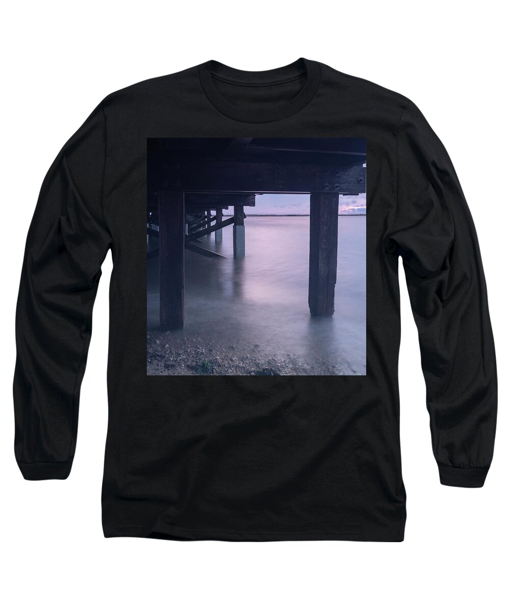 Long Exposure Long Sleeve T-Shirt featuring the pyrography Smooth Morning by William Bretton