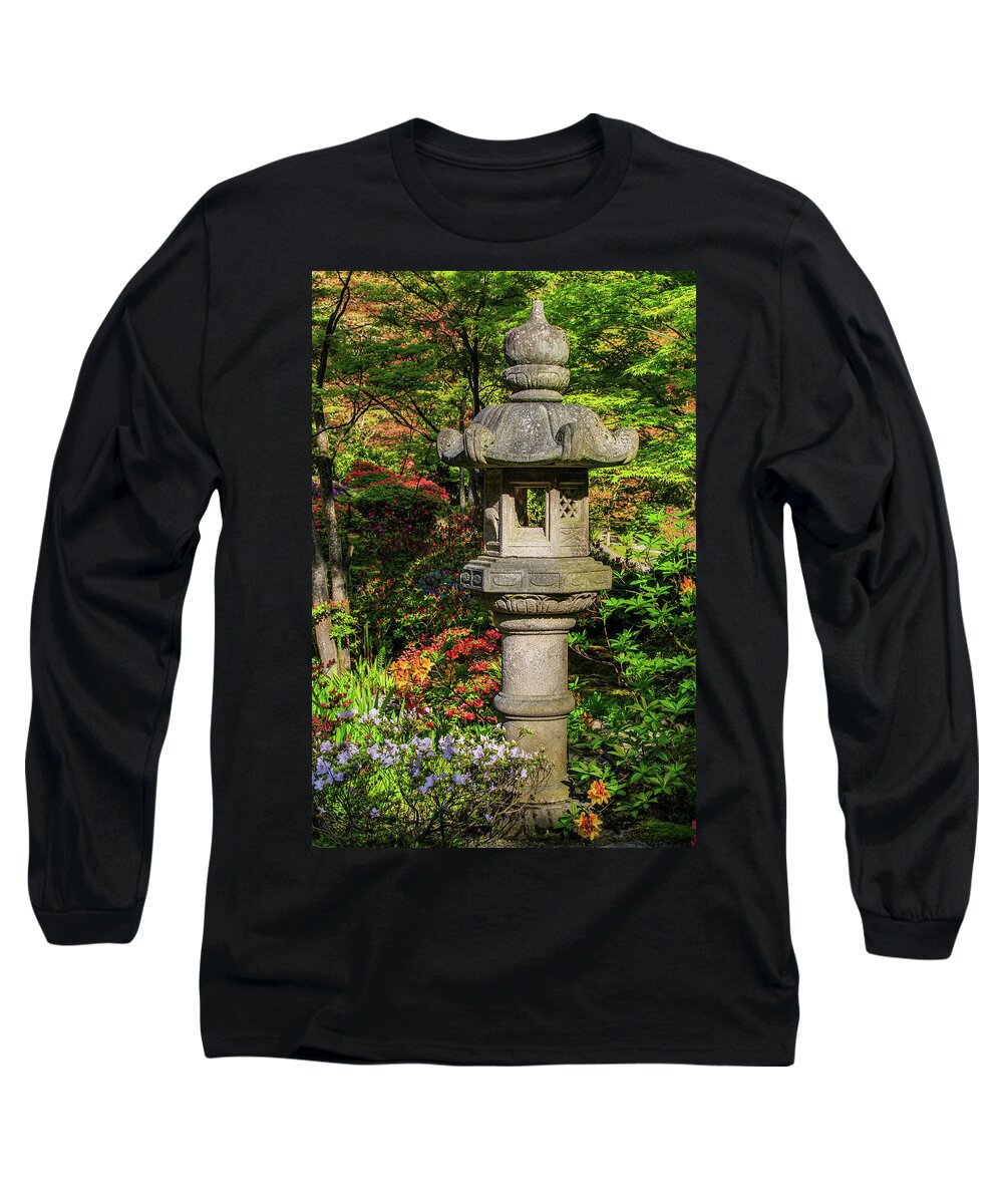 Japanese Garden Long Sleeve T-Shirt featuring the photograph Spring Lantern by Briand Sanderson