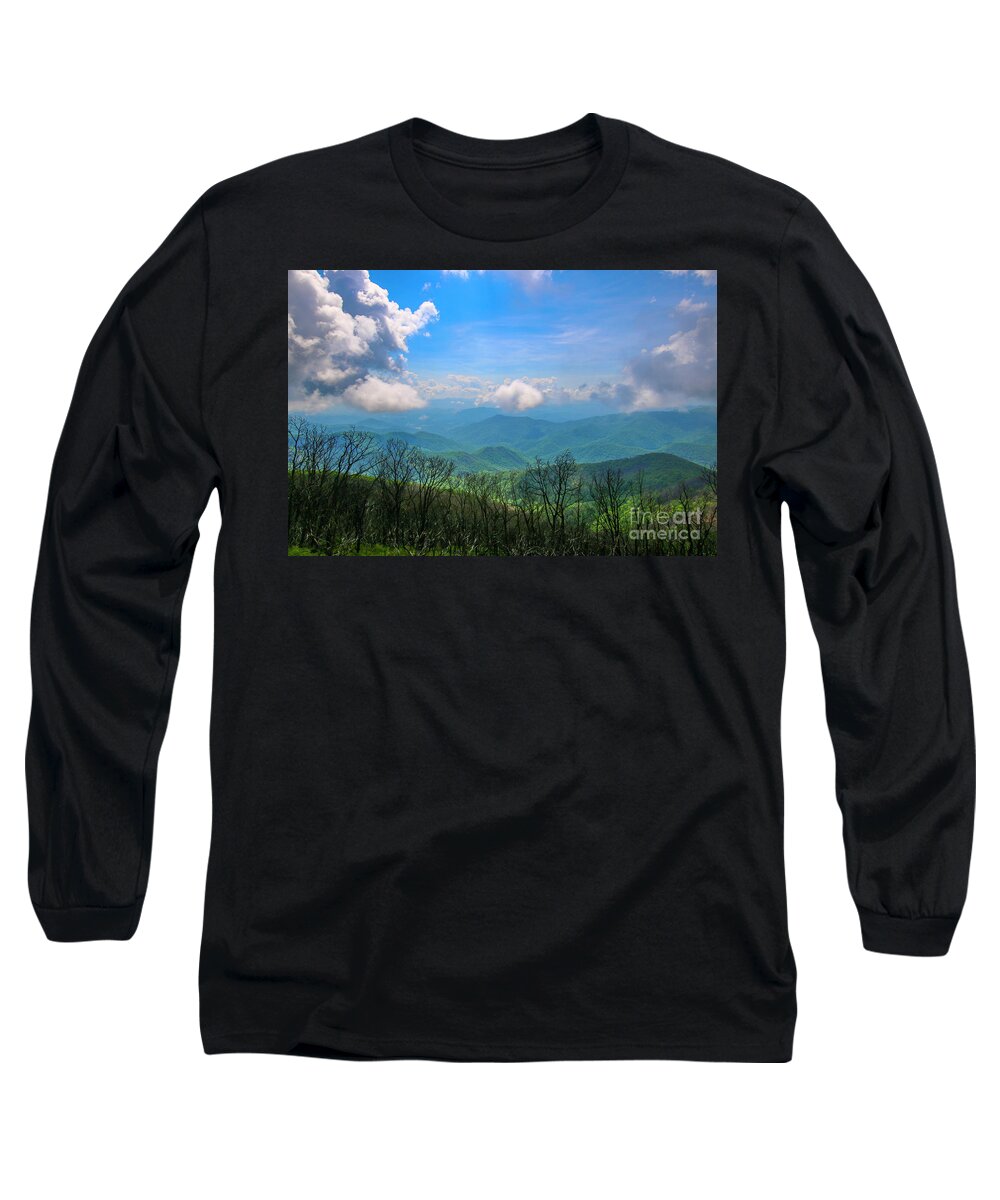 Summer Long Sleeve T-Shirt featuring the photograph Summer Mountain View by Tom Claud