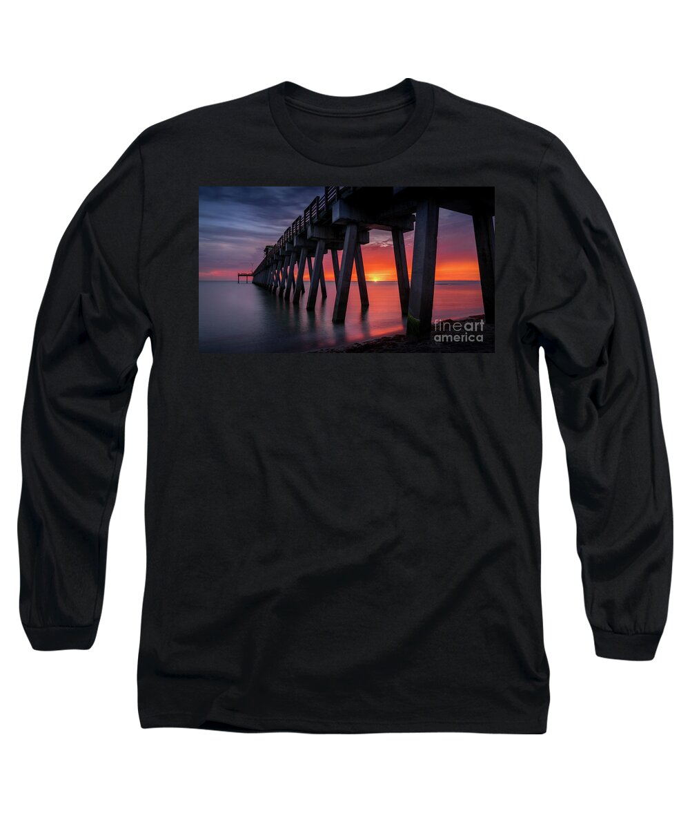 Brohard Park Long Sleeve T-Shirt featuring the photograph The Most Amazing Sunset at the Pier in Venice, Florida by Liesl Walsh