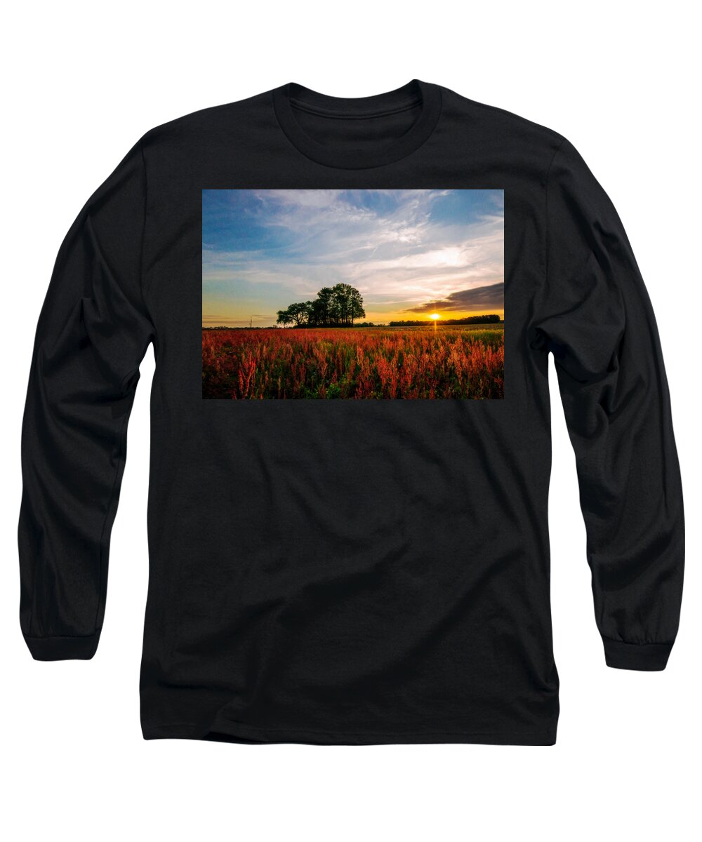 The Red Field Prints Long Sleeve T-Shirt featuring the photograph The Red Field by John Harding