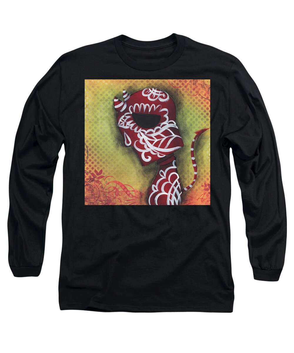 Day Of The Dead Long Sleeve T-Shirt featuring the painting Unburden by Abril Andrade