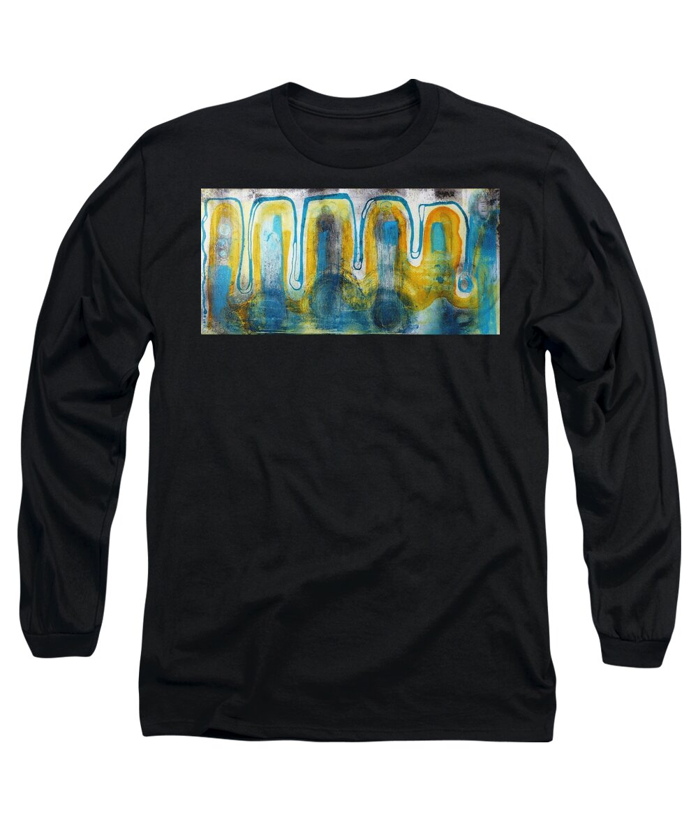 Abstract Long Sleeve T-Shirt featuring the painting Untitled2 by 'REA' Gallery