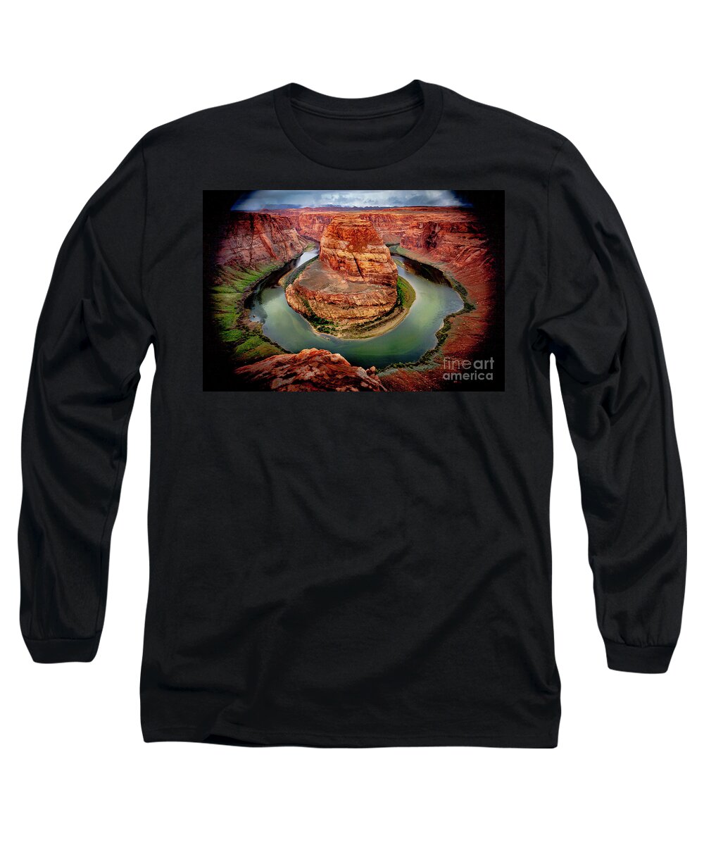Horseshoe Bend Long Sleeve T-Shirt featuring the digital art Horseshoe Bend #1 by Darcy Dietrich