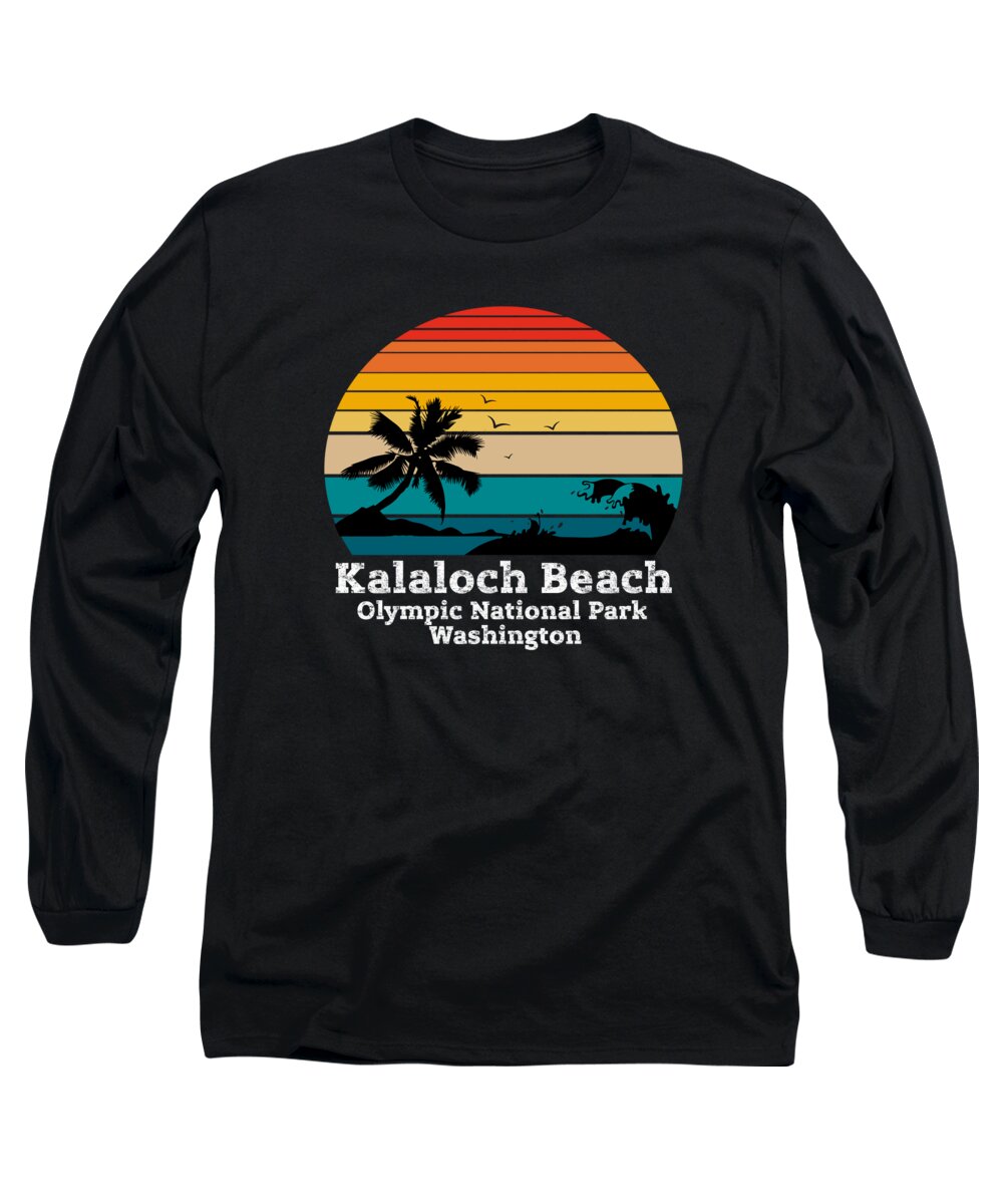 Kalaloch Beach Long Sleeve T-Shirt featuring the drawing Kalaloch Beach Olympic National Park - Washington #1 by Bruno