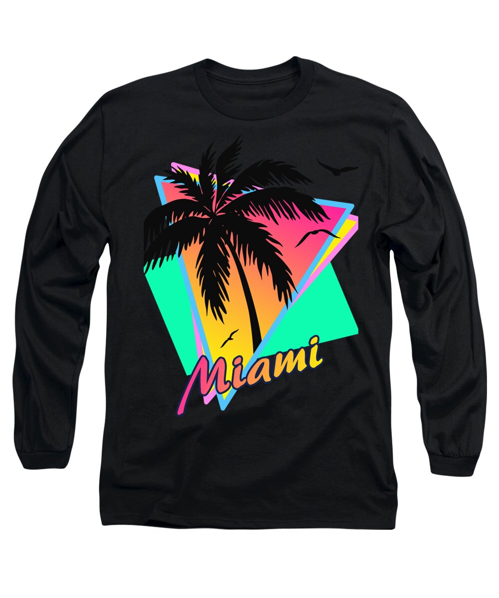 Classic Long Sleeve T-Shirt featuring the digital art Miami by Filip Schpindel