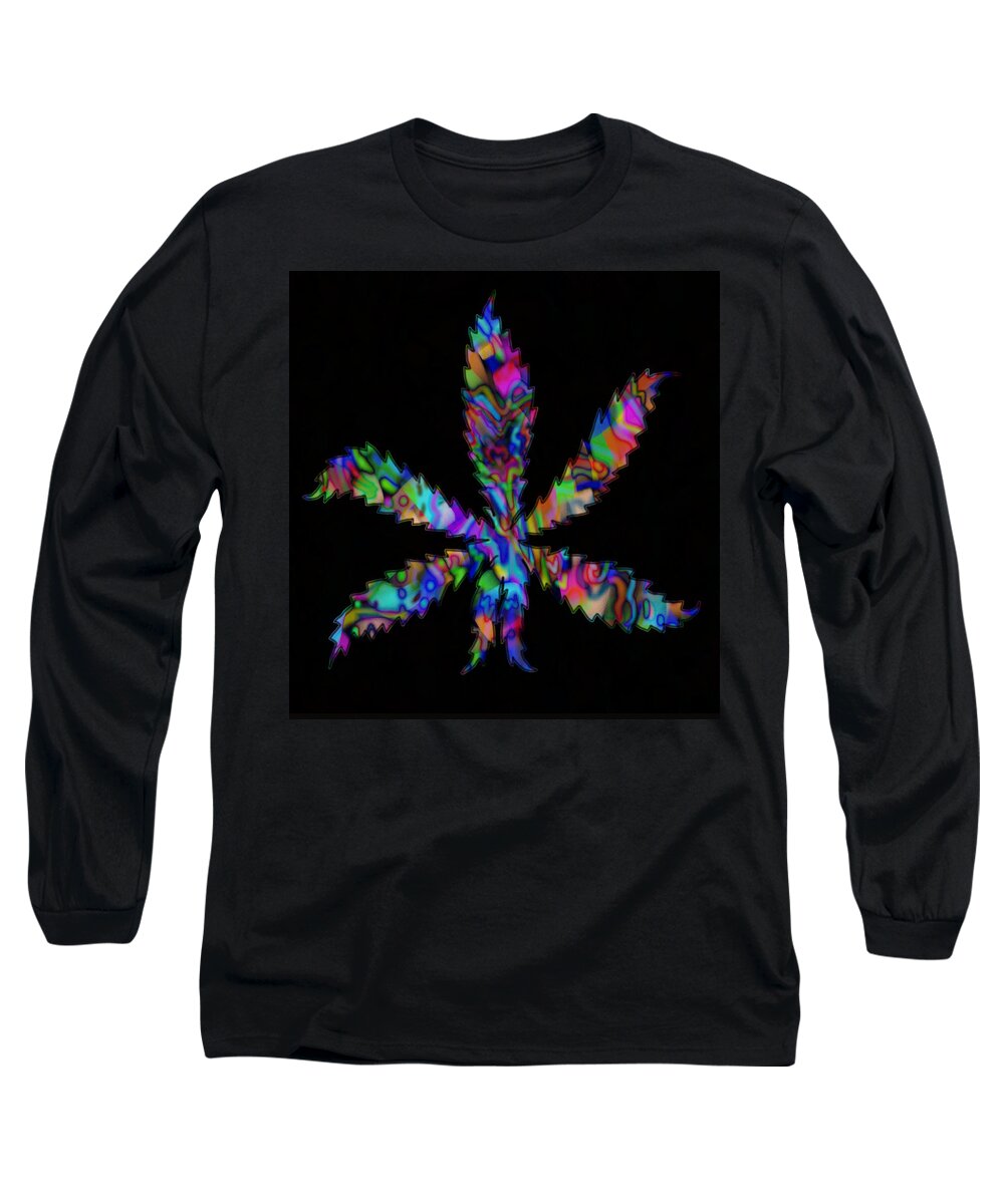 Weed Long Sleeve T-Shirt featuring the painting Psychedelic by nature by Kevin Caudill