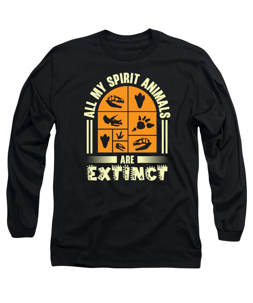 Spirit Animal Long Sleeve T-Shirt featuring the digital art Spirit Animal Fossils Paleontologist Fossil Hunting #1 by Toms Tee Store