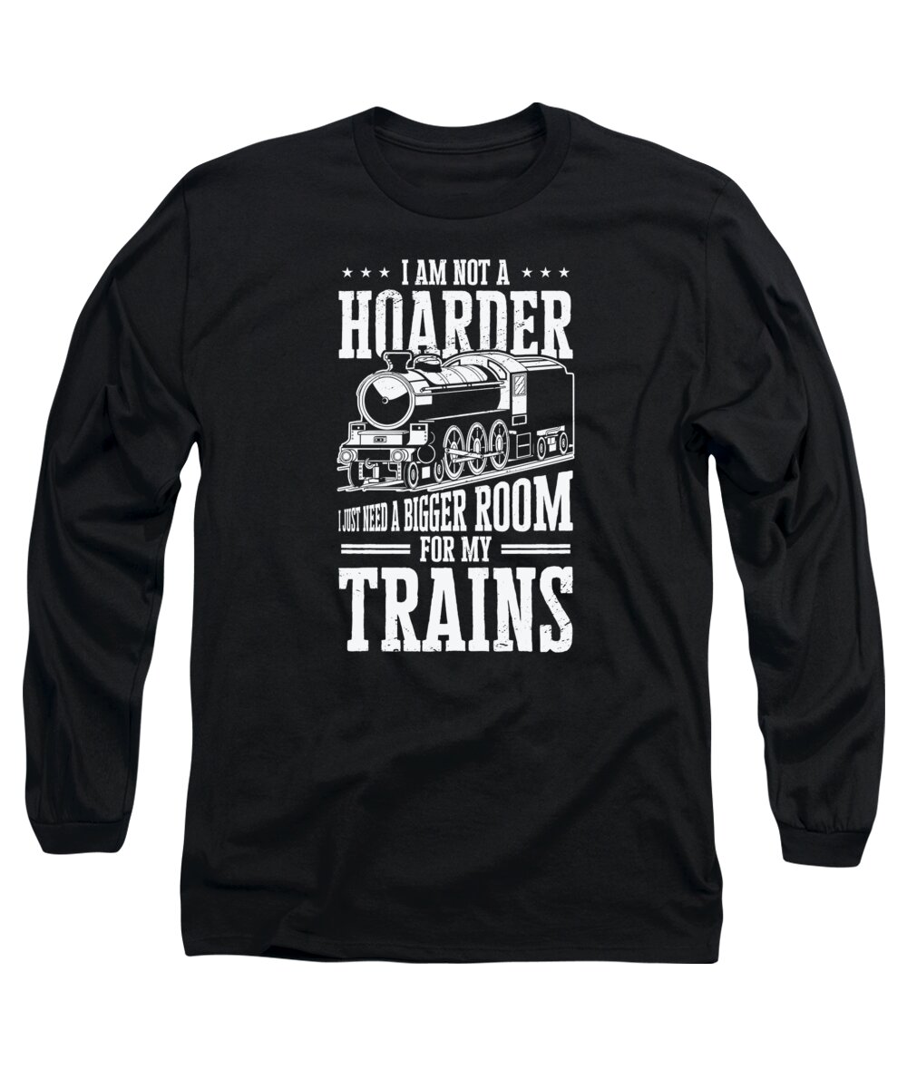 Train Long Sleeve T-Shirt featuring the digital art Train Model Railroad Builder Locomotive Train Fan #1 by Toms Tee Store